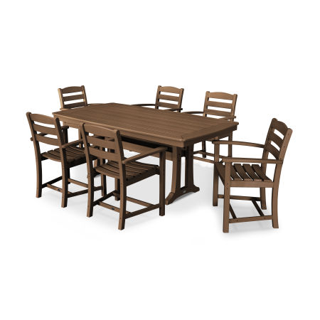 POLYWOOD La Casa Café 7 Piece Arm Chair Dining Set in Teak