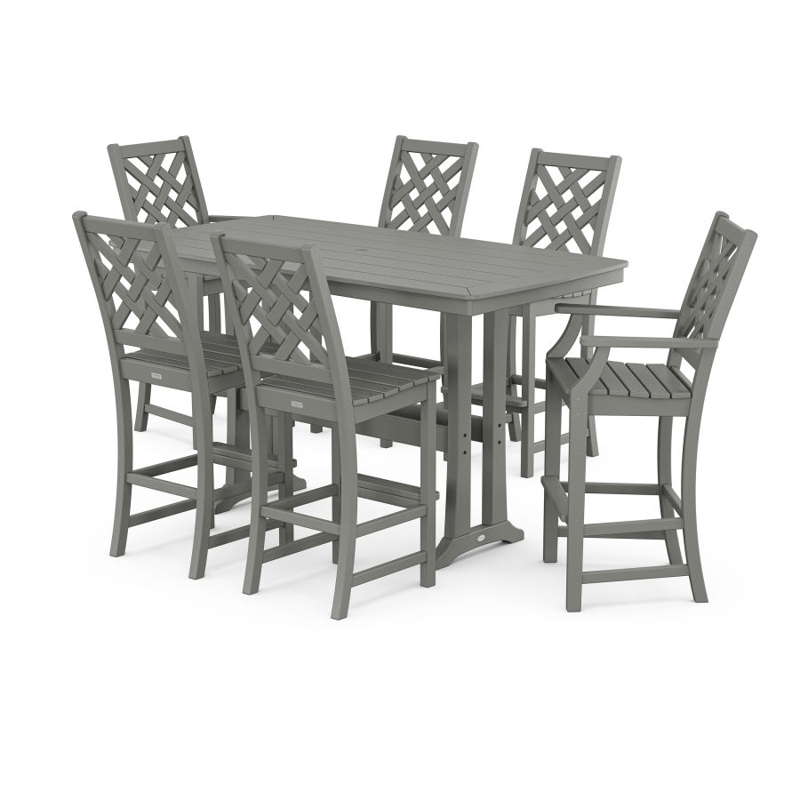 POLYWOOD Wovendale 7-Piece Bar Set with Trestle Legs