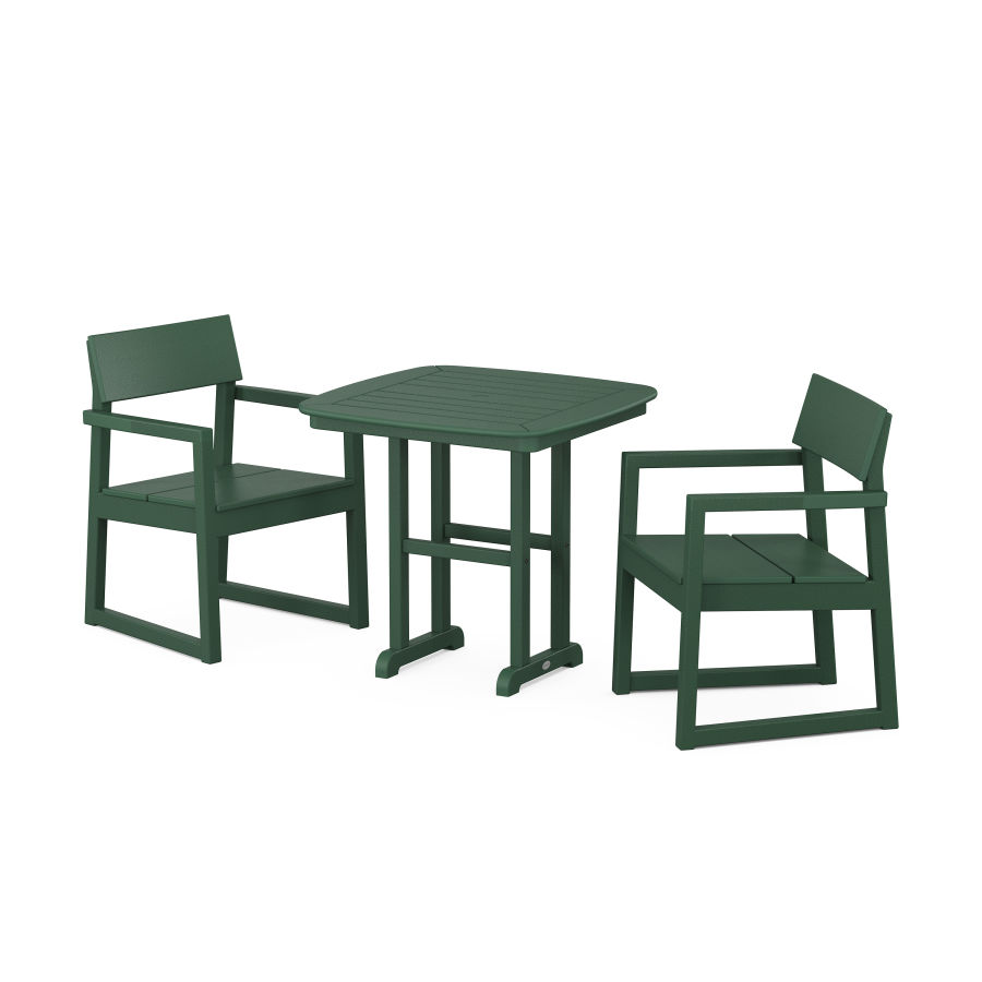 POLYWOOD EDGE 3-Piece Dining Set in Green