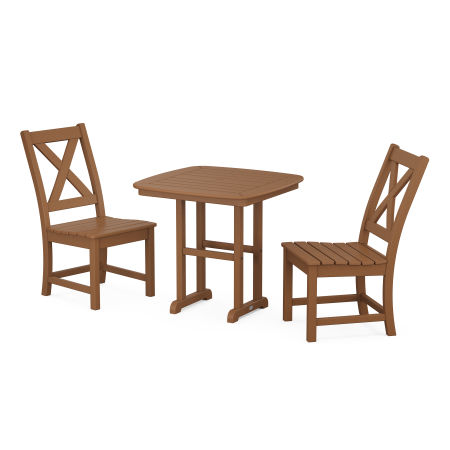 Braxton Side Chair 3-Piece Dining Set in Teak