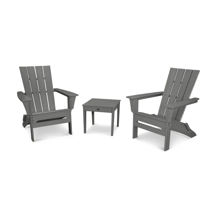 POLYWOOD Quattro Folding Chair 3-Piece Adirondack Set