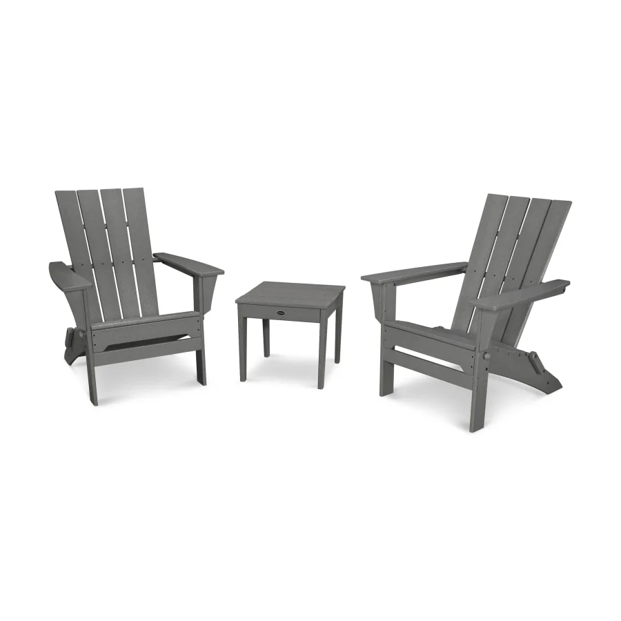 POLYWOOD Quattro Folding Chair 3-Piece Adirondack Set