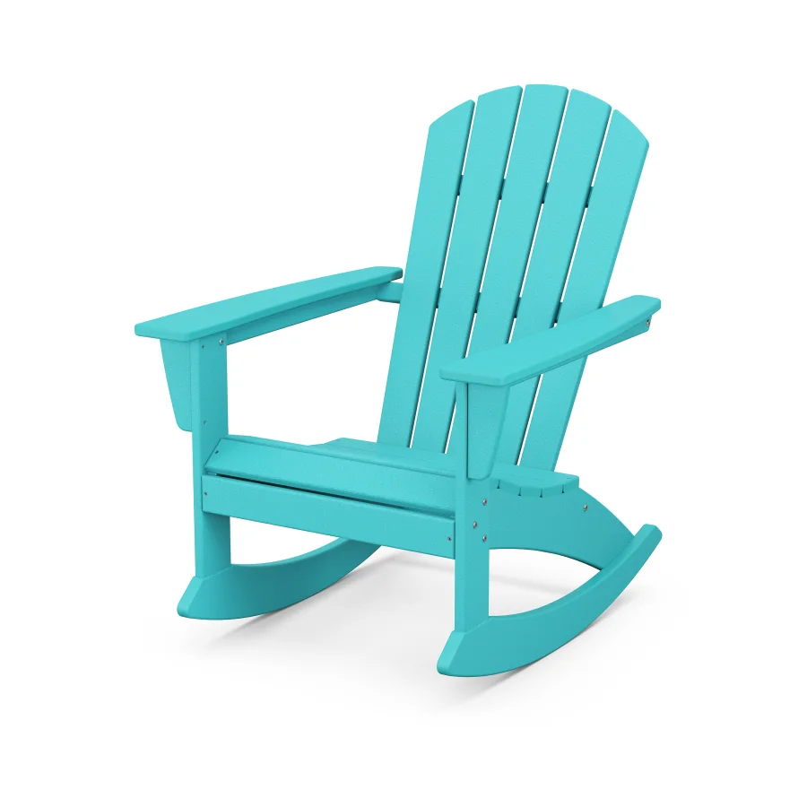 POLYWOOD Nautical Adirondack Rocking Chair in Aruba