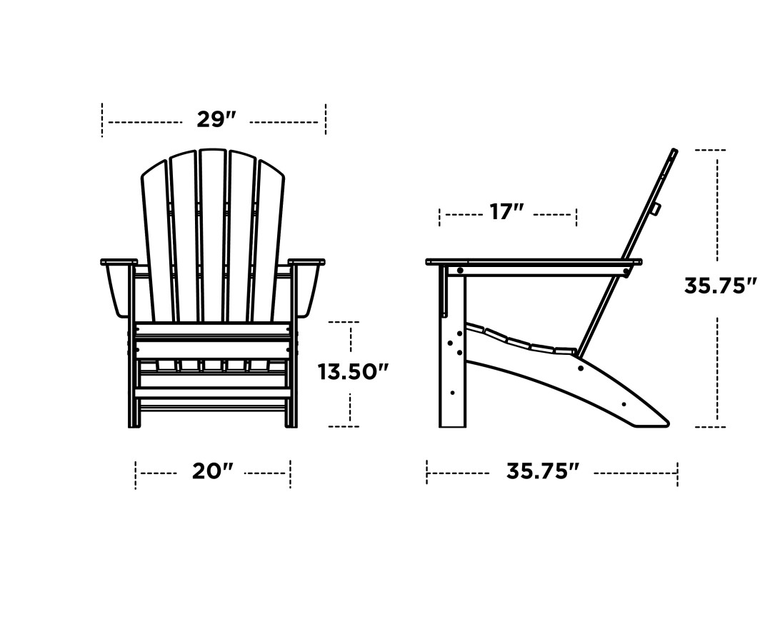 Dimensions for Nautical Adirondack Chair