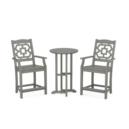 POLYWOOD Chinoiserie 3-Piece Farmhouse Counter Set