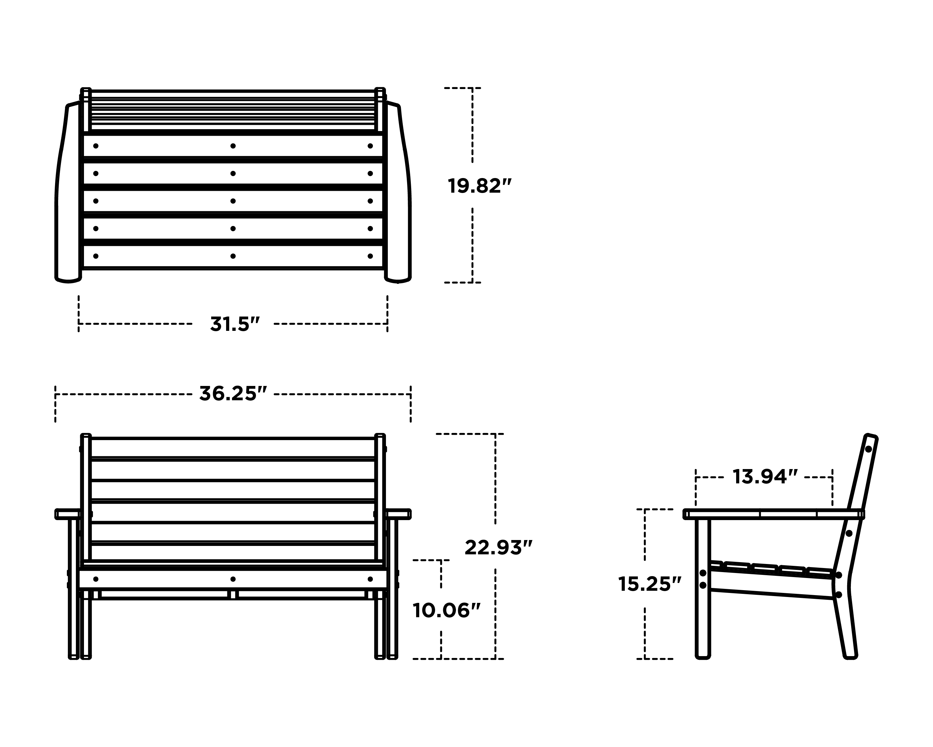 Dimensions for Kids Lakeside Bench