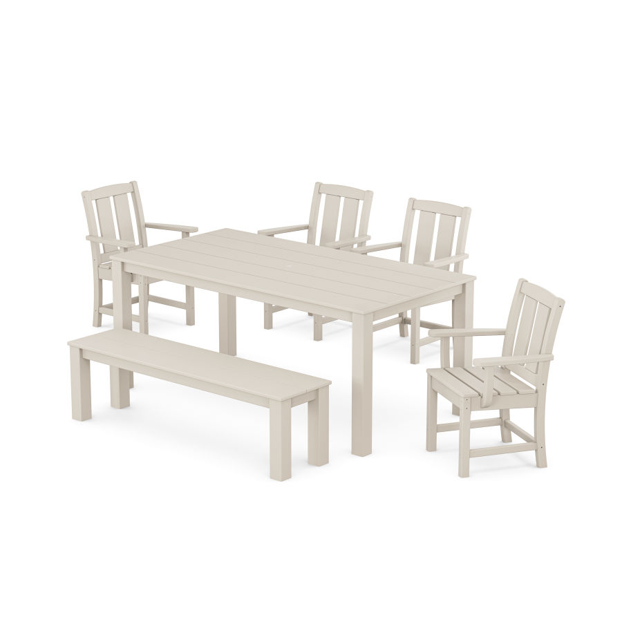 POLYWOOD Mission 6-Piece Parsons Dining Set with Bench in Sand