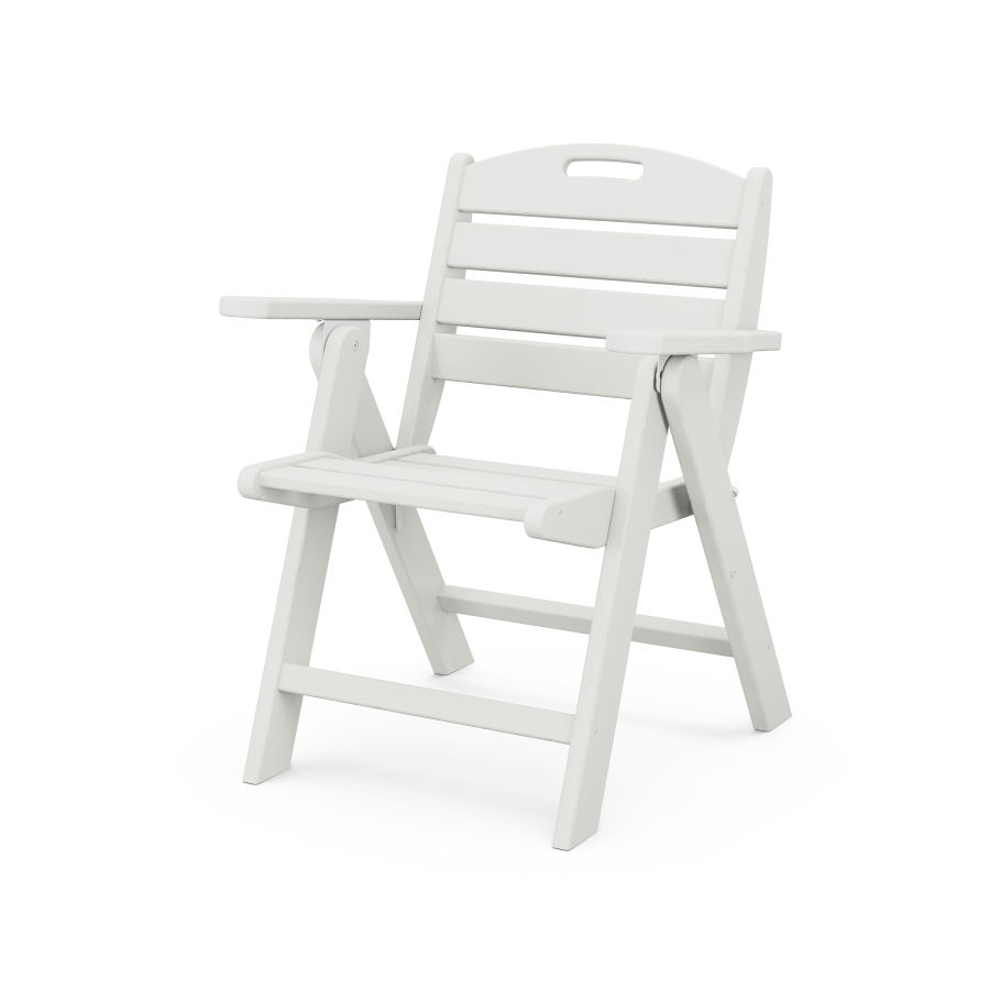 POLYWOOD Nautical Folding Lowback Chair in Vintage White