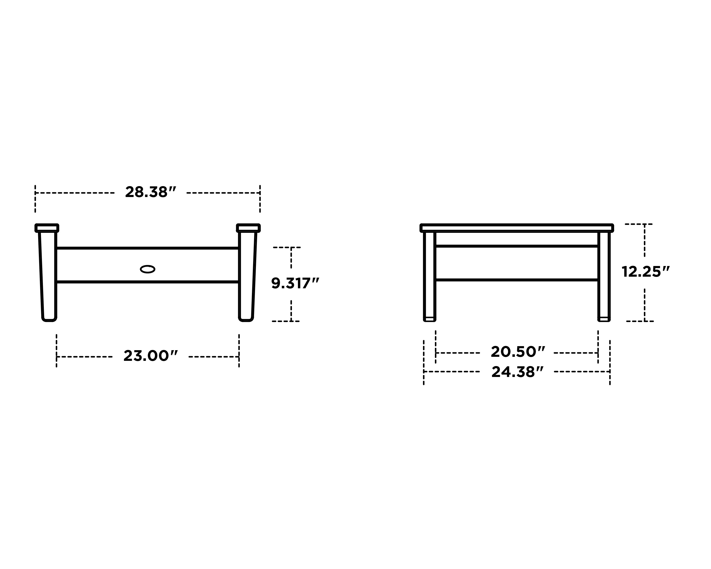 Dimensions for Prescott Ottoman Frame