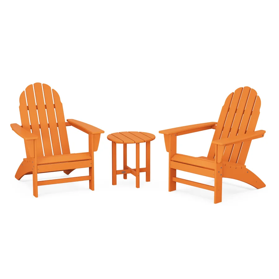 POLYWOOD Vineyard 3-Piece Adirondack Set in Tangerine