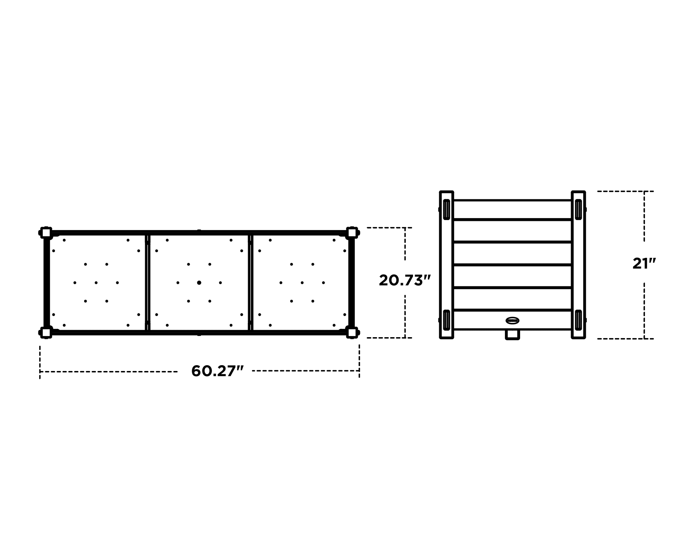 Dimensions for Nautical Large Rectangle Triple Planter Box