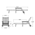 Thumbnail for Vineyard Chaise with Arms and Wheels