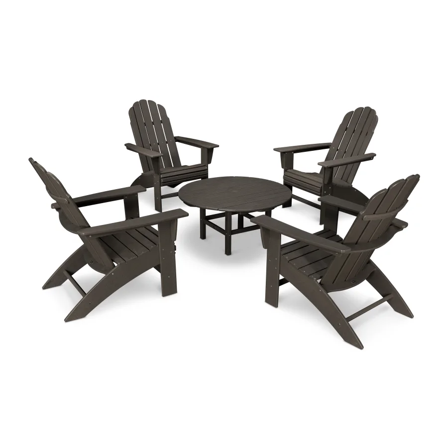 POLYWOOD Vineyard 5-Piece Oversized Adirondack Set in Vintage Finish