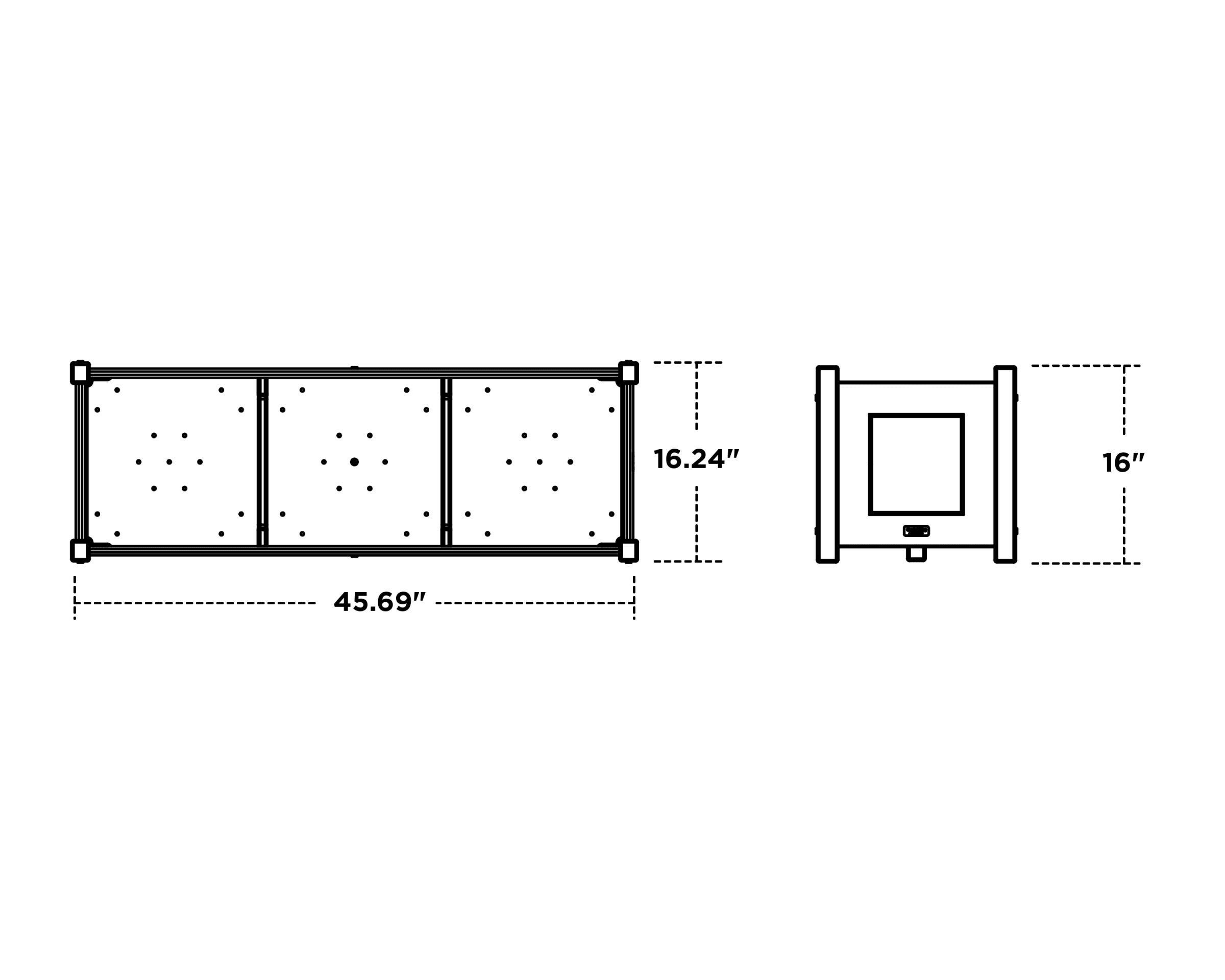 Dimensions for Country Living Rectangle Triple Planter Box