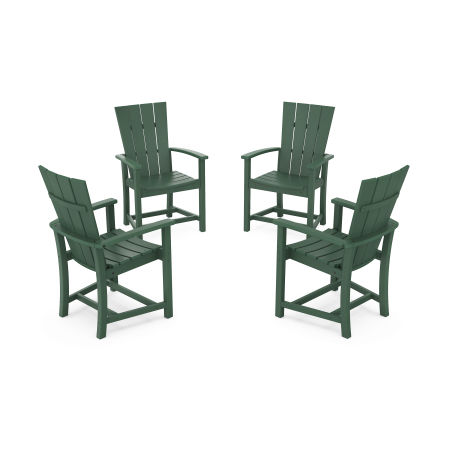 POLYWOOD Quattro 4-Piece Upright Adirondack Conversation Set in Green