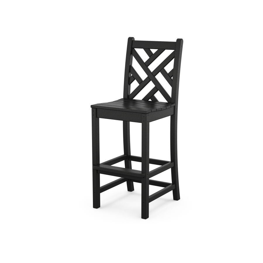 POLYWOOD Chippendale Bar Side Chair in Black