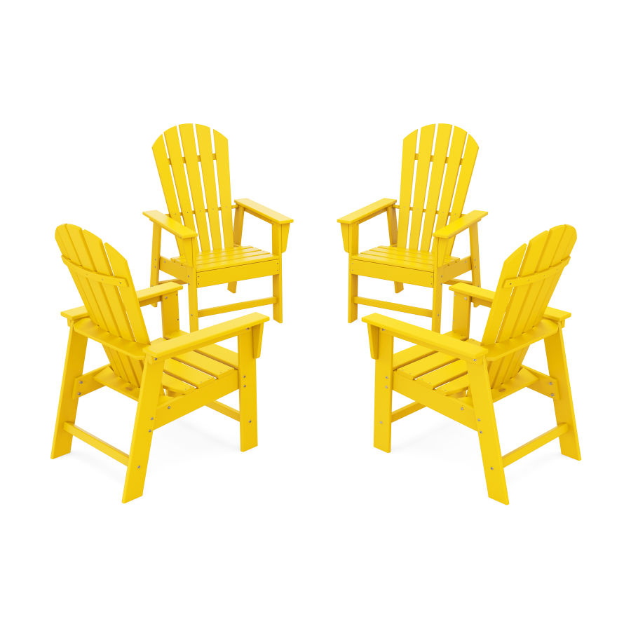 POLYWOOD 4-Piece South Beach Casual Chair Conversation Set in Lemon