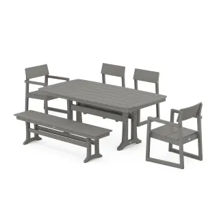 POLYWOOD EDGE 6-Piece Dining Set with Trestle Legs