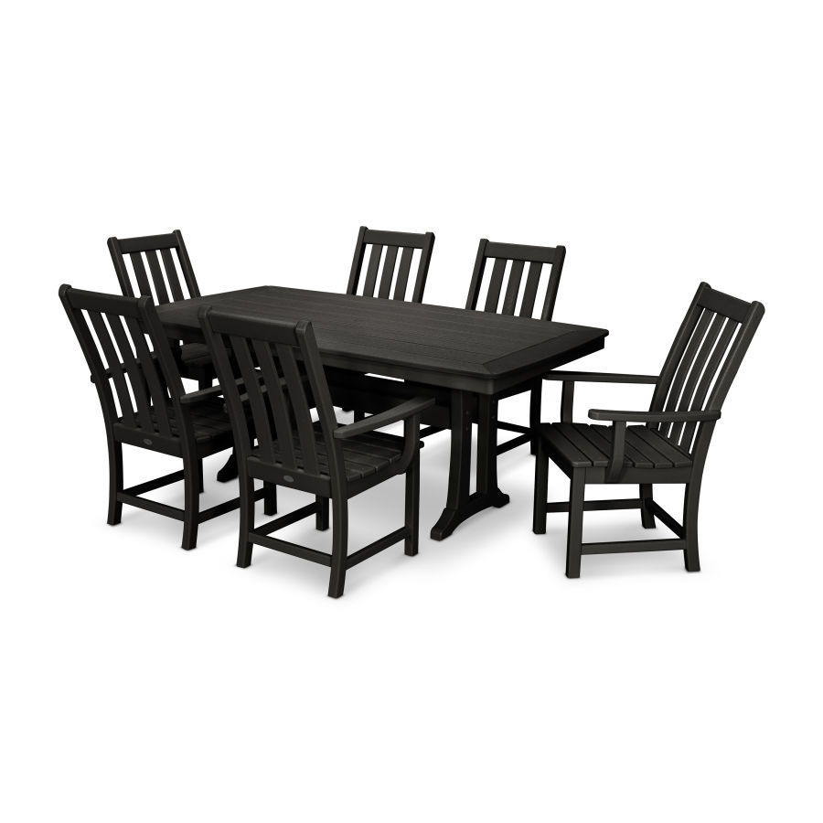 POLYWOOD Vineyard 7-Piece Arm Chair Dining Set in Black