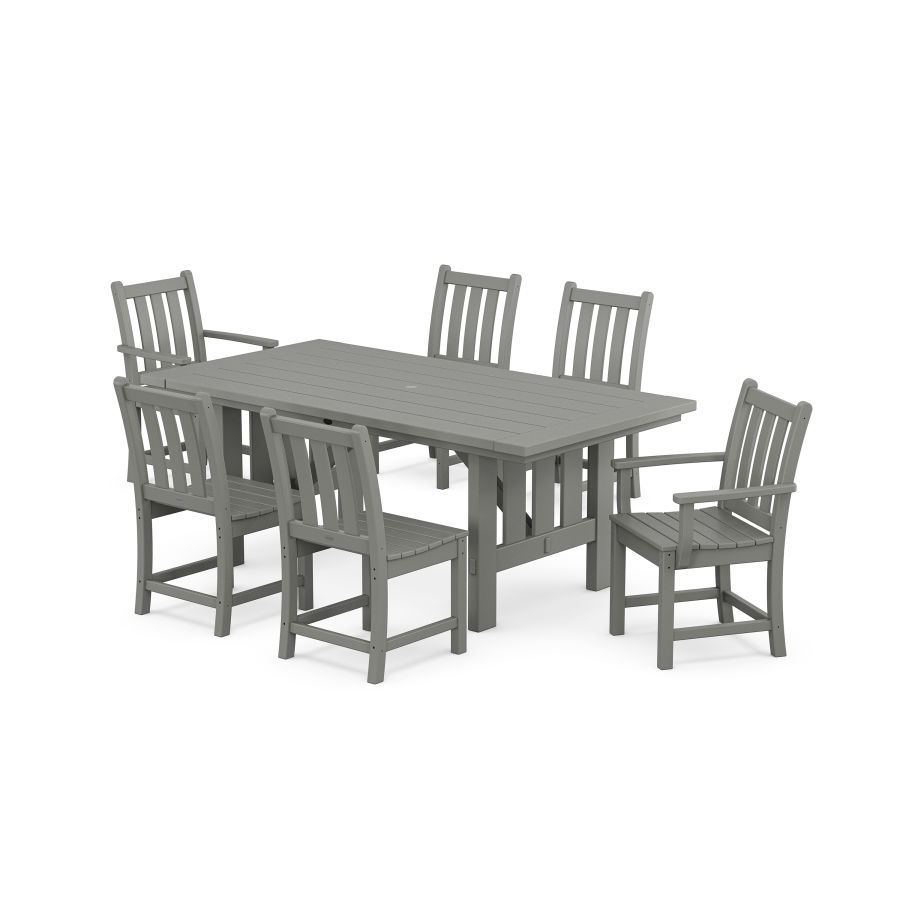 POLYWOOD Traditional Garden 7-Piece Dining Set with Mission Table in Slate Grey