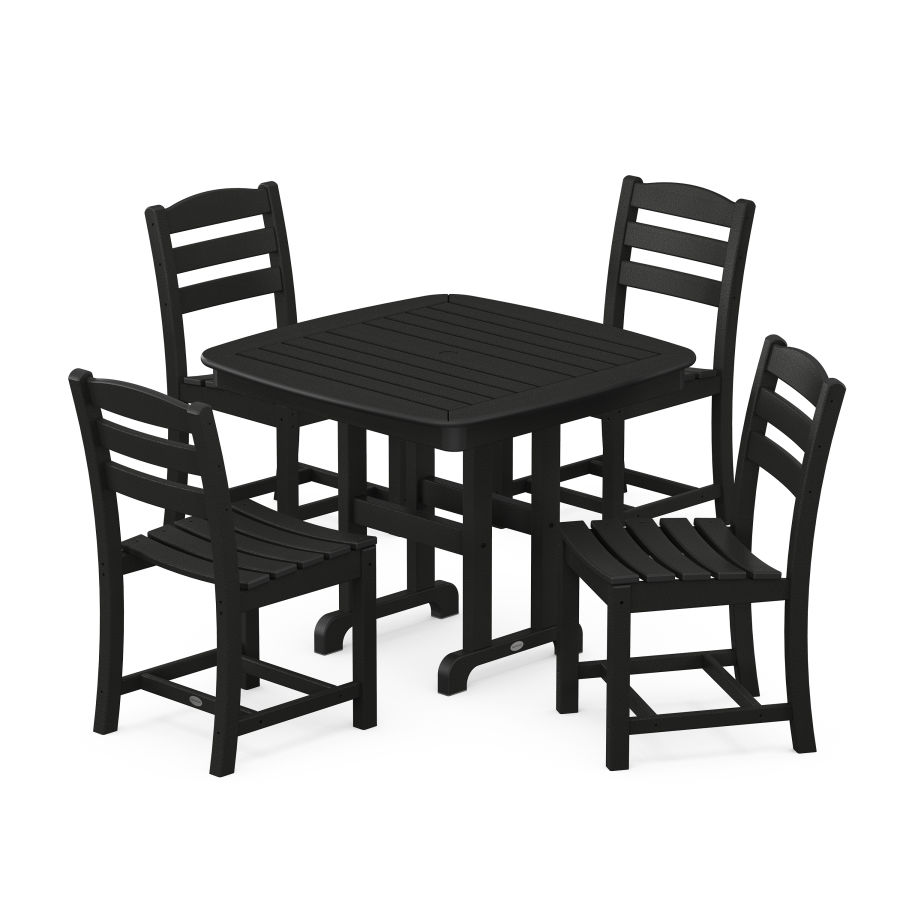 POLYWOOD La Casa Café 5-Piece Side Chair Dining Set in Black