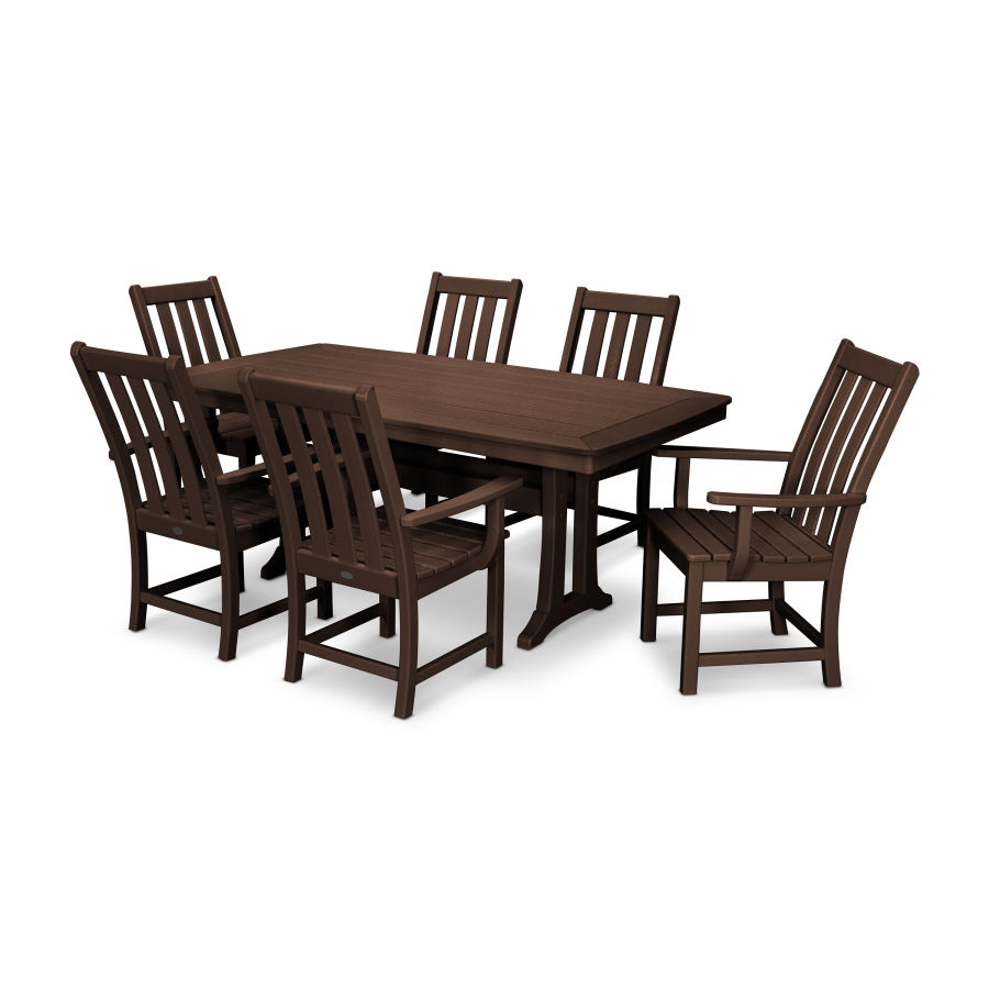 POLYWOOD Vineyard 7-Piece Arm Chair Dining Set in Mahogany