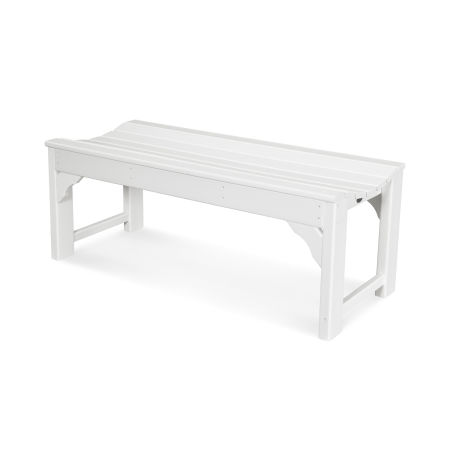 Traditional Garden 48" Backless Bench in White