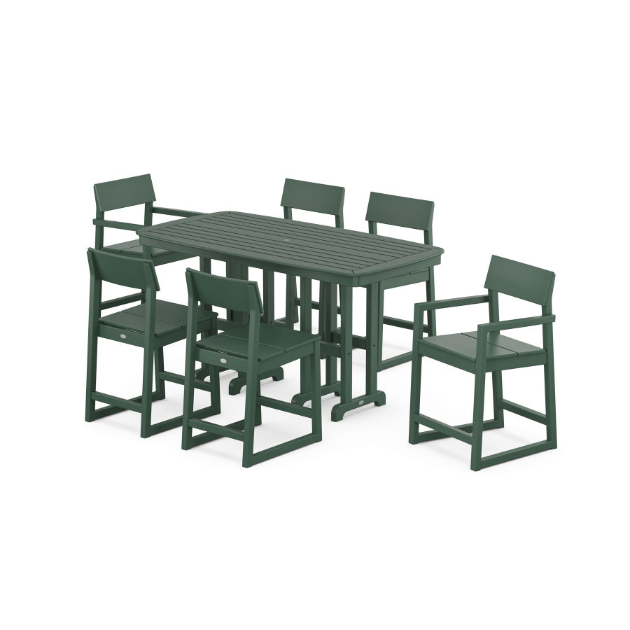 POLYWOOD EDGE 7-Piece Counter Set in Green