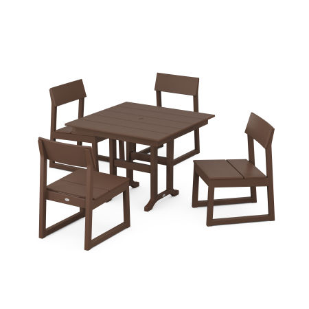 EDGE Side Chair 5-Piece Farmhouse Dining Set in Mahogany