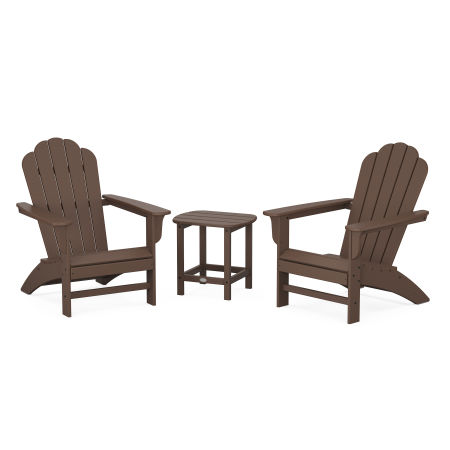 POLYWOOD Country Living Adirondack Chair 3-Piece Set in Mahogany