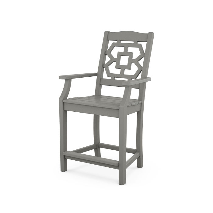 POLYWOOD Chinoiserie Counter Arm Chair