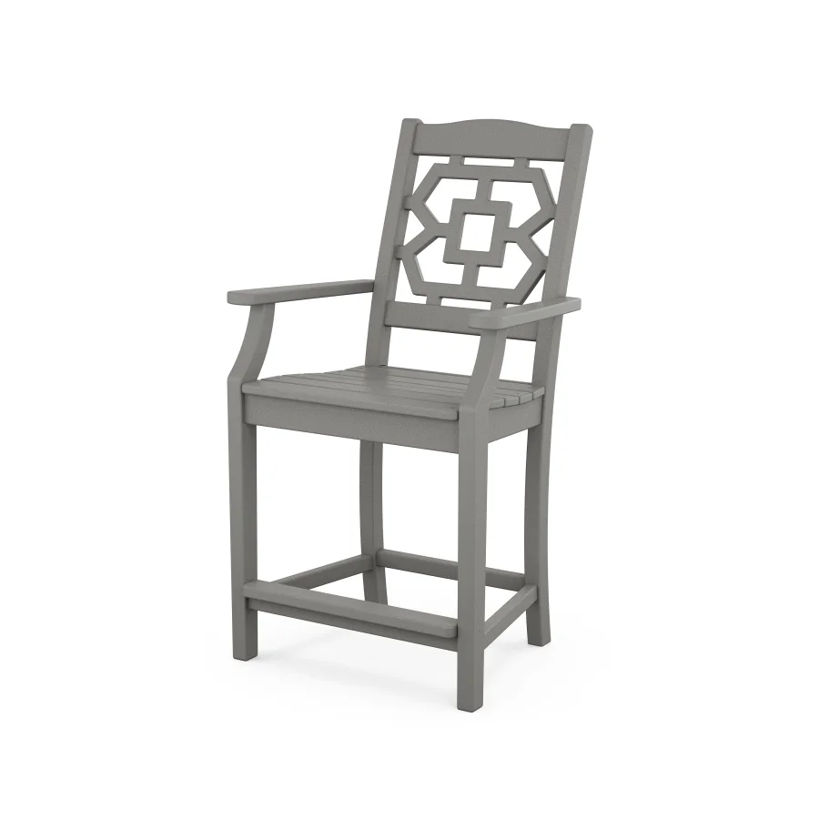 POLYWOOD Chinoiserie Counter Arm Chair