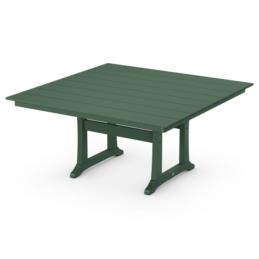 POLYWOOD 59" Square Dining Table in Green