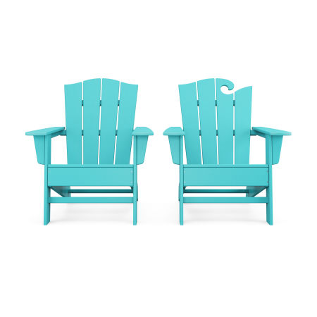 Wave 2-Piece Adirondack Chair Set with The Crest Chair in Aruba
