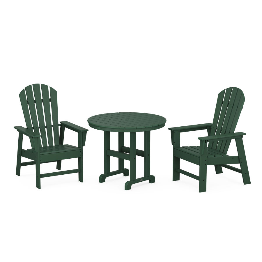 POLYWOOD South Beach 3-Piece Round Dining Set in Green
