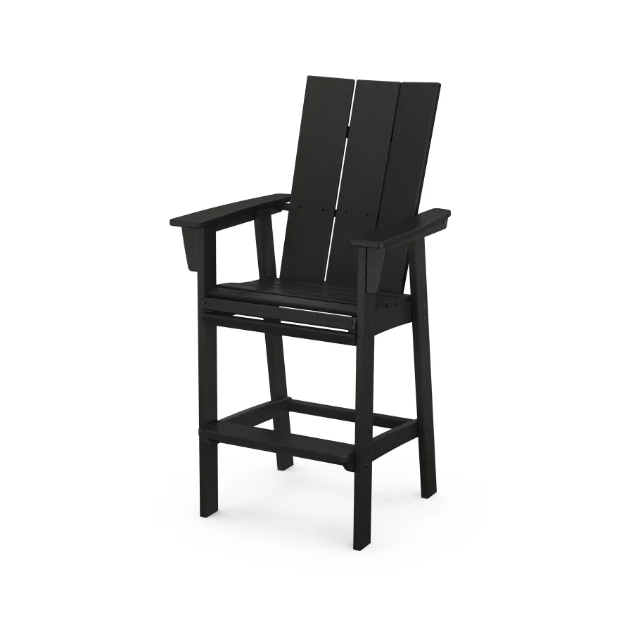 POLYWOOD Modern Adirondack Bar Chair in Black