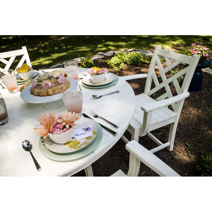 POLYWOOD® Nautical Trestle 48" Round Dining Table RT448L1