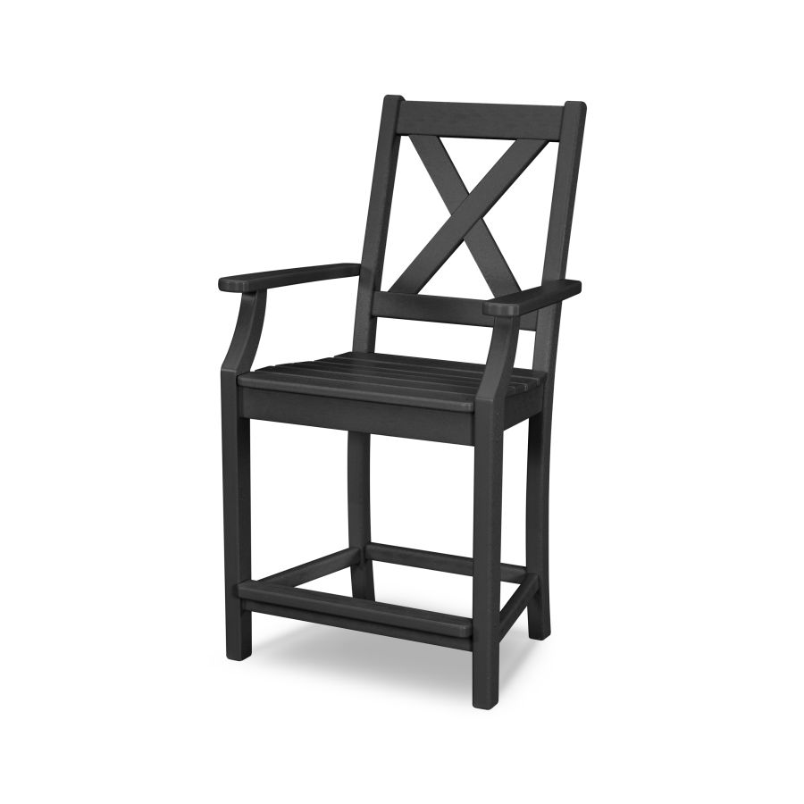 POLYWOOD Braxton Counter Arm Chair in Black