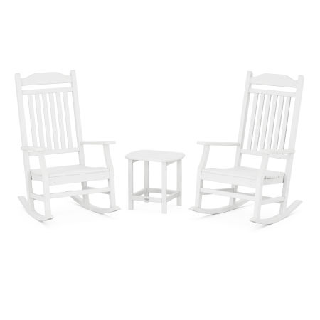 Country Living Rocking Chair 3-Piece Set in White
