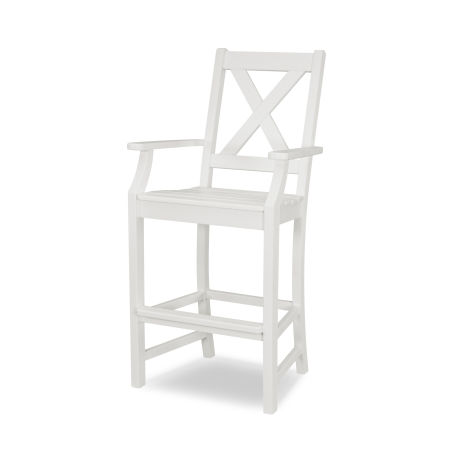 POLYWOOD Braxton Bar Arm Chair in Vintage White