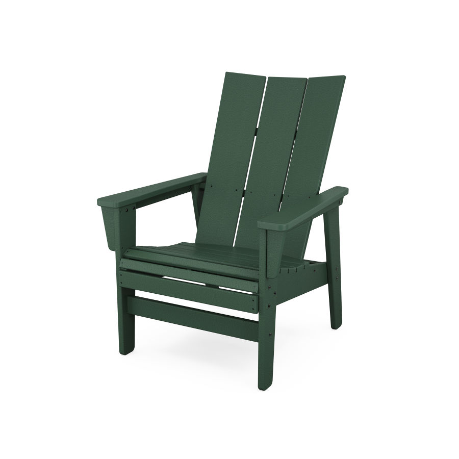 POLYWOOD Modern Grand Upright Adirondack Chair in Green