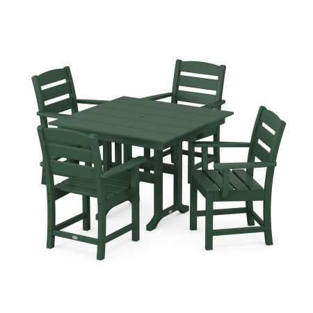 Lakeside 5-Piece Farmhouse Dining Set in Green