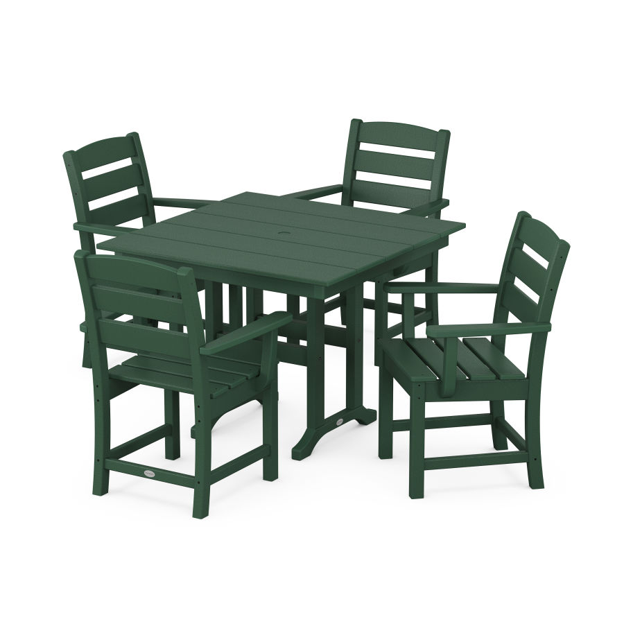 POLYWOOD Lakeside 5-Piece Farmhouse Dining Set in Green