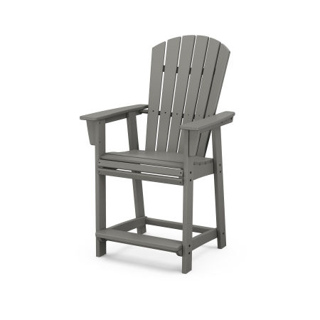POLYWOOD Nautical Curveback Adirondack Counter Chair