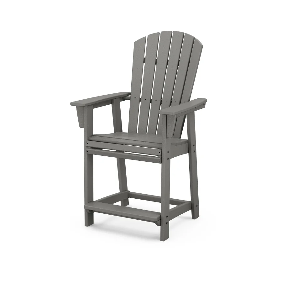 POLYWOOD Nautical Curveback Adirondack Counter Chair