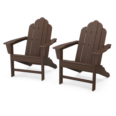 POLYWOOD Long Island Adirondack 2-Piece Set in Mahogany