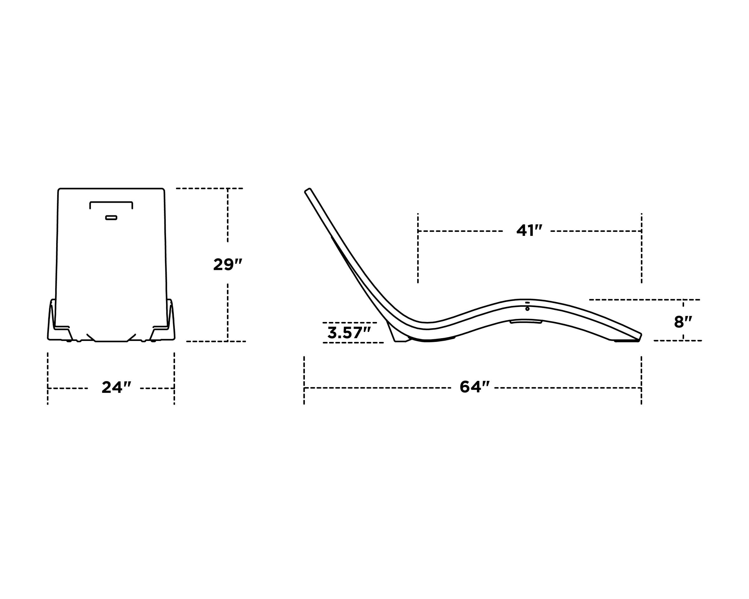 Dimensions for Laguna In-Pool Chaise Lounge