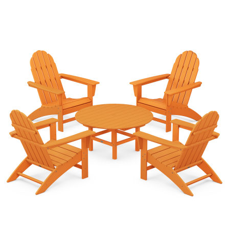 Vineyard 5-Piece Adirondack Chair Conversation Set in Tangerine