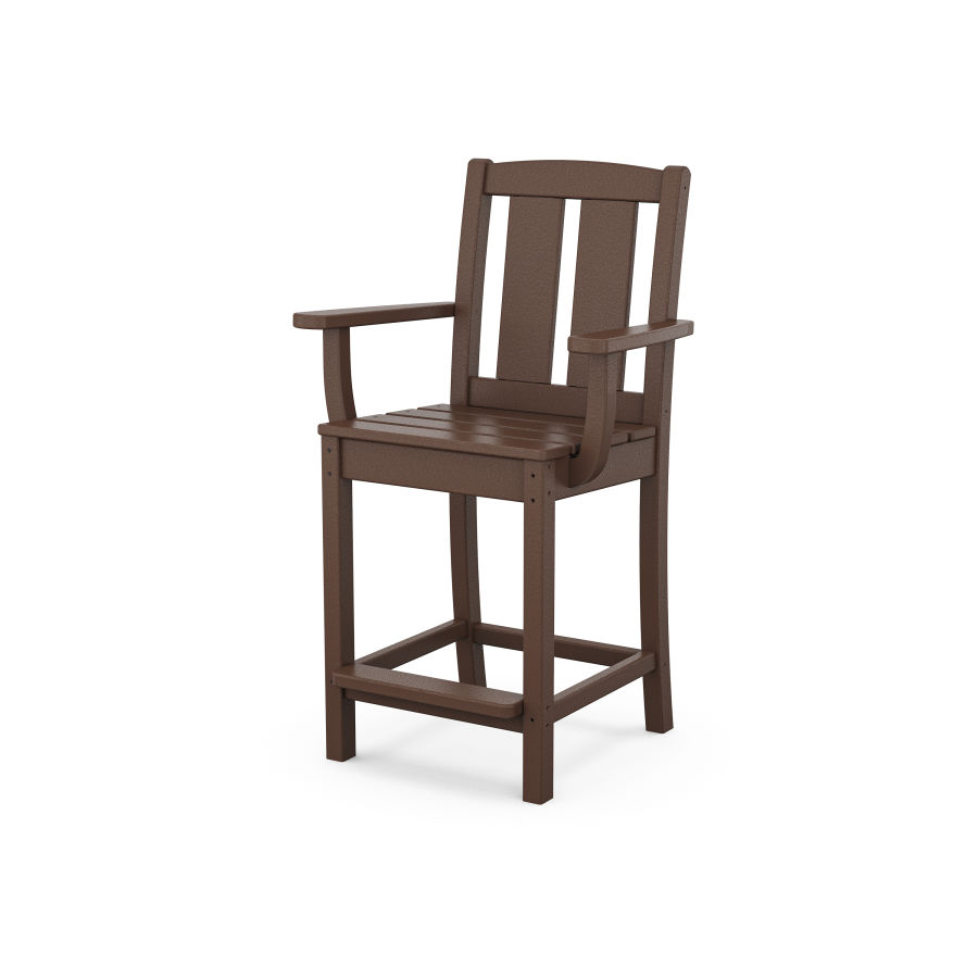 POLYWOOD Mission Counter Arm Chair in Mahogany