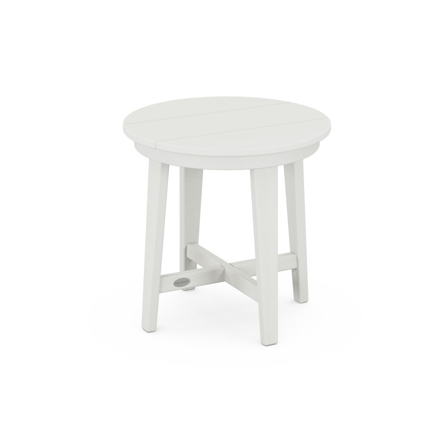 POLYWOOD Newport 19" Round End Table in Vintage White